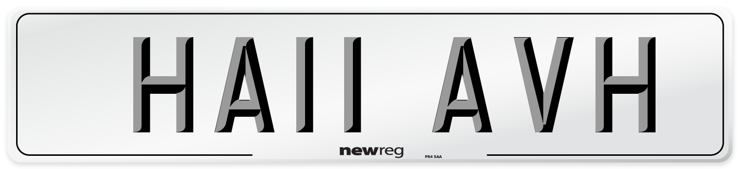 HA11 AVH Number Plate from New Reg